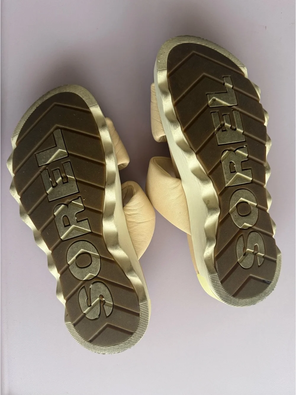Sorel Cream Padded Double-Strap Slide Sandals - Picture 2 of 6